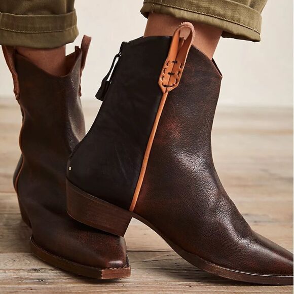 We The Free Shoes - We The Free Wesley Western Ankle Boots – Brown Leather – US 11 – NWOB